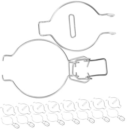 KICHOUSE 12 Piezas Hebillas De Acero Inoxidable para Tarros De Cristal Cierre Hermético con Resorte Único para Conservación De Alimentos Frescos Y Uso Diario
