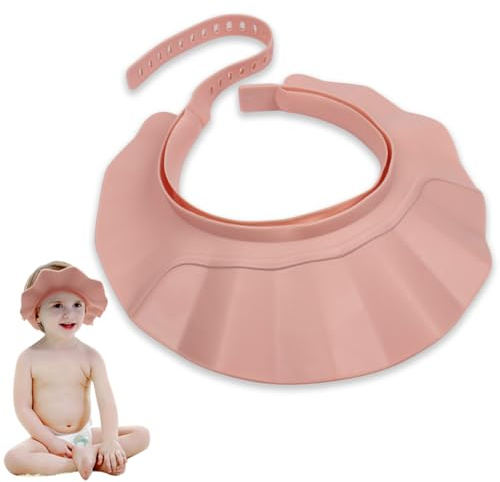 ewinever Baby Shower Cap Adjustable Hair Washing Shampoo Shield for Kids Safe Bath Visor Hat for Washing Hair - Protects Eyes, Ears & Face - Fits Toddler to Adult (Pink)