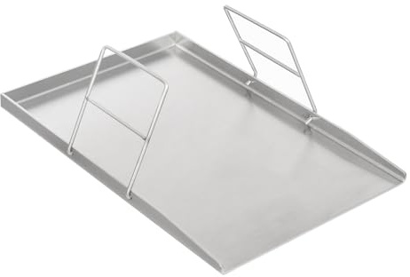KKVUIIFF Plancha Plaque de cuisson en acier inoxydable avec 2 poignées, 45 x 30 cm, accessoires de barbecue, acier inoxydable sans déformation, plancha à gaz, barbecue à charbon