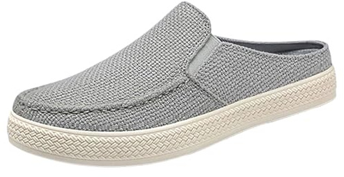 Chanclas Mujer Frente Cerrado, Zapatos Hombres Verano Tela Plataforma Pantuflas Slingback Pantuflas Espadrille Mocasines Ligeras Pantuflas Cómodas Mulas Planas Casual Zapatos