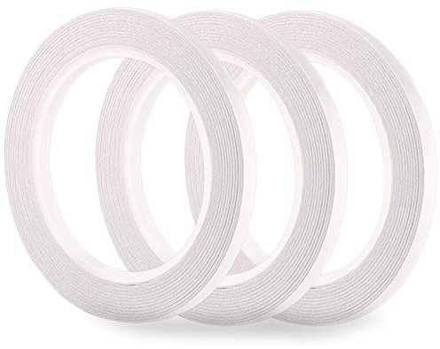 FEPITO 3-pack dubbelsidig tejp praktisk stark självhäftande tejp för kontor/hantverk/sömnad, 6 mm x 30 meter (33 meter)