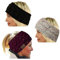CRIVERS 3pc Womens Confetti Winter Cable Knit Headband Head Wrap Ear Warmer (Beige,Black,Wine Red)(Size:M)