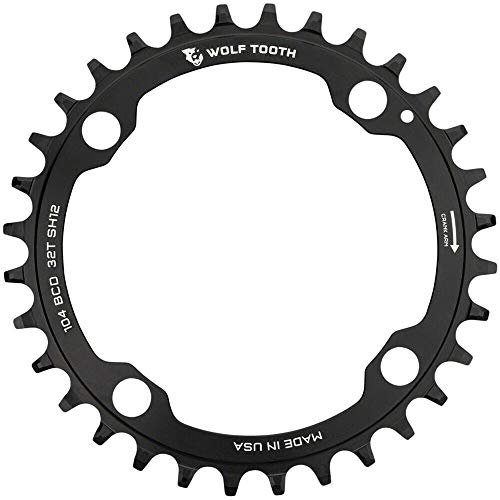Wolf Tooth 104 BCD Spider Mountain Bike Chainring for Shimano 12spd Hyperglide+ Chain (34 Tooth, Drop-Stop ST, MTB)