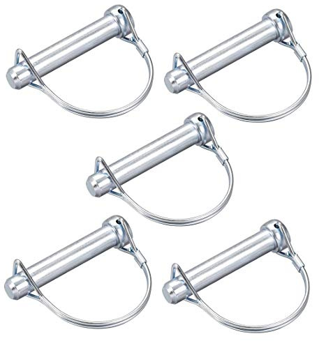 sourcing map 5Stk. Welle Einsteckstift Koppler Pin für Feld Wagen Rasen Anhänger Garten im Bogenrund 12mm x 65mm