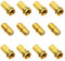 4 pares de conectores F chapados en oro – 8 x 7 mm conector F macho y 4 x adaptador SAT Conector F hembra a coaxial, alargador de cable coaxial con junta de goma para instalaciones satélite BK
