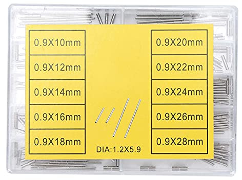 100Pcs Watch Tube Bar Alloy Watchband Strap Clasp Link Pin Connecting Shaft 0.9mm 10‑28mm Watch Band Tool Set