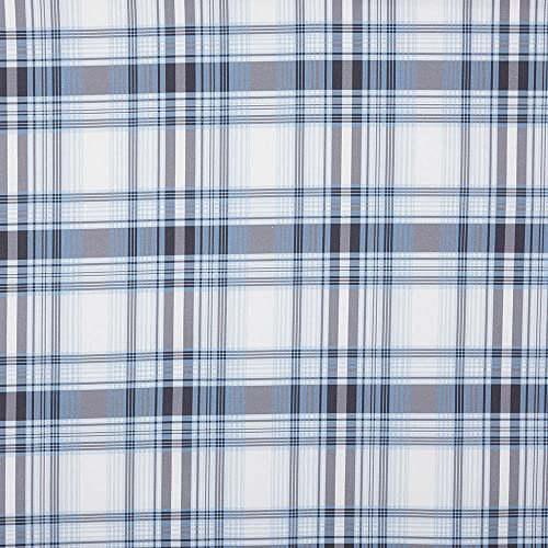 Kt KILOtela - Dekostoff Halbpanama, Digitaldruck, Bio-Baumwolle, Leichte Bezüge, Kissen, Tischdecken, Gardinen, Vorhänge, 100 cm Länge x 280 cm Breite, Braun, Blau - 1 Meter