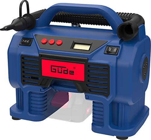 Güde Compresseur sans fil K 18-0 (18 V ou allume-cigare, pression max. : 11 bar, eff. Quantité de livraison 0 bar : 10 l/min, débit d'air : 22 m³/h, projecteur de travail à LED, sans batterie ni