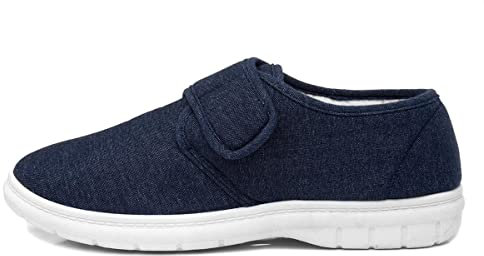 Hobos Broderick Mens Navy Easy Fasten Canvas - Size 8 UK - Blue