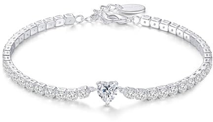 Philip Jones Heart Solitaire Tennis Bracelet Created with Zircondia® Crystals
