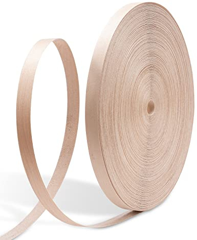 FAKILO Ahornholz Kantenumleimer Selbstklebend, 19mm x 77m Ahornholz Kantenband mit Schmelzkleber für Möbelrestaurierung & DIY Möbelbau