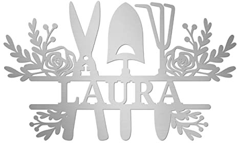 Bavarian-Steel - Edelstahl Deko Gartenschild Gartenwerkzeug - Personalisiert mit Namen