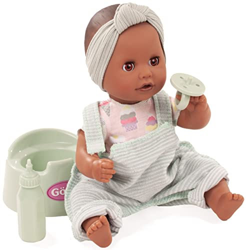 Götz 2353851 Sleepy Aquini Mädchen - 33 cm große Badepuppe mit braunen Schlafaugen, ohne Haare in 7-teiligem Set - Babypuppe ab 3 Jahren