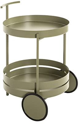 HAKU Servierwagen Schilfgrün, Metall - Maße: H 62 x Ø 42 cm, Style: Modern