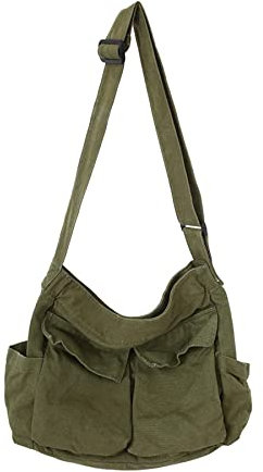 Chirest Messenger-Tasche, große Hobo-Umhängetasche mit mehreren Taschen, Canvas-Schultertasche für Damen und Herren