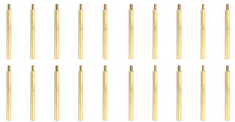 YOKIVE 20Stk M3 Standoff Schrauben Messing Sechskant PCB Abstandshalter Halten Höhe Einheitlich Groß für Hauptplatine (Gold Ton 50mm+6mm)