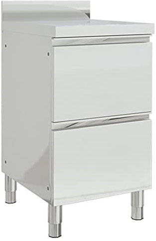 BULANED Gastro-Küchenschrank mit 2 Schubladen, Edelstahl Arbeitsschrank, Arbeitstisch, Edelstahl Schrank, Pizzatisch, Grillschrank Outdoor, Edelstahl