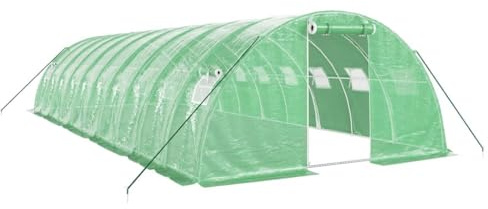 vidaXL Invernadero con Estructura de Acero Verde 40 m² 10x4x2 m
