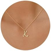 Tewiky Initial Necklace for Women-14k Gold Plated Dainty Letter Necklaces Trendy Cute Custom Personalized Monogram