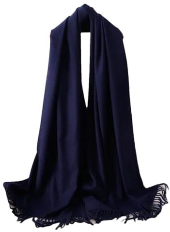 Chinesischer roter Kaschmir-Schal, für Damen und Herren, gestrickt, verdickt, thermisch, lang, Lila-Blau, 200cm70cm