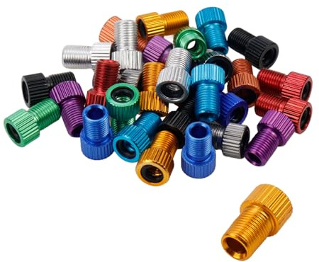 Wealrit 30 Pcs Presta Valve Adapters Aluminum Alloy Convert Presta to Schrader Bike Inflatable Connector Bicycle Tube Pump Air Compressor(Multicolor)