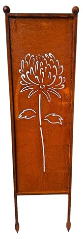Schild Gartenschild Edelrost Rost zum Einstecken rostige Gartendeko Blumen Blüten Dekoration Beetstecker Gartenstecker