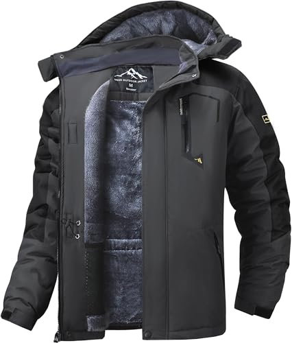 Tansozer Winterjacke Herren Wasserabweisend Warm Gefüttert