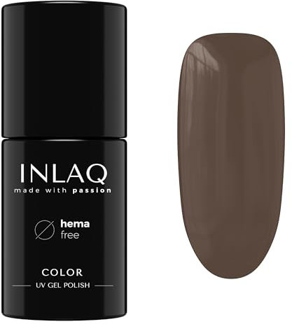 INLAQ® UV Nagellack Braun - 6 ml Hema Free - Langlebiger UV Lack - Nail Polish - Chocolate Kollektion - Gelnägel - Shellac Gel - Gellack ohne Hema | 1083- Taupe