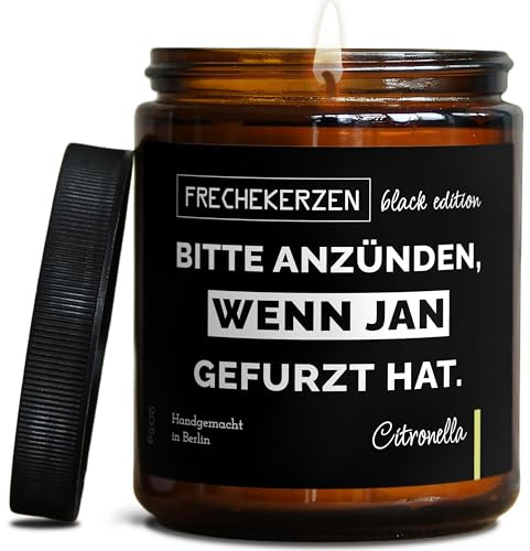 Lustige Duftkerze mit Spruch für Freunde, Geschwister, Papa | Handgemacht aus Sojawachs |Personalisierte Geschenkkerze In Geschenkbox | Valentinstag Geschenk Geburtstag |Citronella