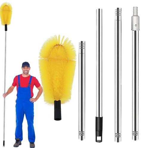 Pulitori per grondaie da Terra, Tubo per Pulizia grondaie,Pulitore per grondaie con Testina Flessibile - Pulizia sicura e duratura delle grondaie per Sporco, Foglie, ramoscelli, Rocce