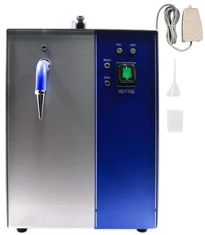 forplubossmmp Limpiador A Vapor para Joyas, Oro Y Plata, Máquina Limpiadora A Vapor Profesional para Gemas, Temperatura De 135°C, con Indicador E Interruptor De Calentamiento (con Pedal,Embudo),4L