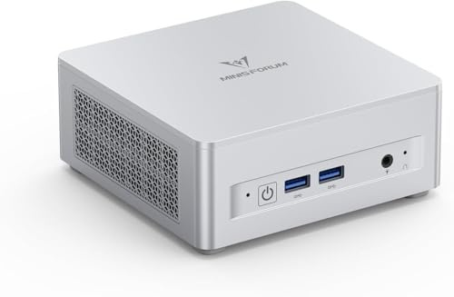 MINIS FORUM Mini PC UM870 Slim, AMD Ryzen 7 8745H CPU 8C/16T bis zu 4,9 GHz, 32 GB DDR5/1TB PCIe4.0 SSD, AMD Radeon 780M Grafik, HDMI/USB 4/DP, RJ45 2.5G, WiFi, BT