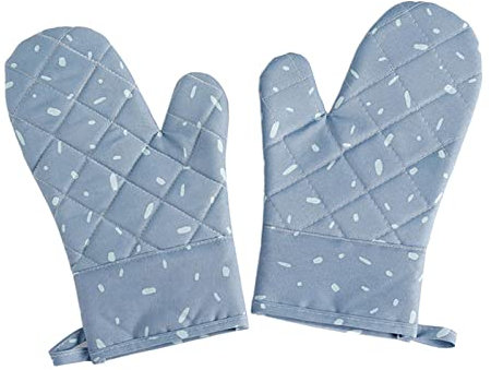 RYRYR Log Burner Gloves,Work Gloves for Men or Women,Gardening Gloves,Work Gloves,Canvas Oven Mitts Heat Resistant, 1 Pair of Machine Washable Microwave Oven for Kitchen,Cooking,Baking(Blue)
