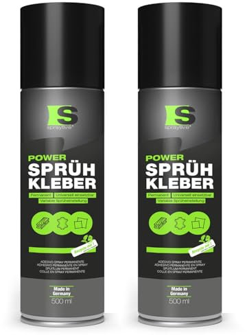 Spraytive 2 x 500 ml di colla spray Power: forte adesione permanente con regolazione variabile