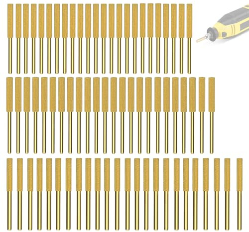 WIRSHO 72 Stück Diamant Kettensägenschärfer | 4mm | 4,8mm | 5,5mm | Jede Größe Pro 24 Stück | Diamond Chainsaw Sharpener Burr Schleifstein Feile für Kettensägen zum Schärfen und Schleifen