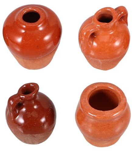 ibasenice 4pezzi Piccoli Vasi in Ceramica Vintage Vasi Da Fiori in Ceramica Miniatura Per Piante Da Scrivania Fioriere Bocciolo Per Arredamento Casa e Ufficio