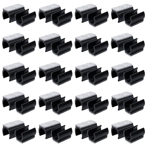 Sixfolo 40 Piezas Almohadillas de Tubo de Silla Ø25 mm Deslizadores Fieltro para Sillas Oscilantes Protector Patas Sillas en Forma de U para sillas Cantilever de Muebles,Protegen Suelos de Baldosas