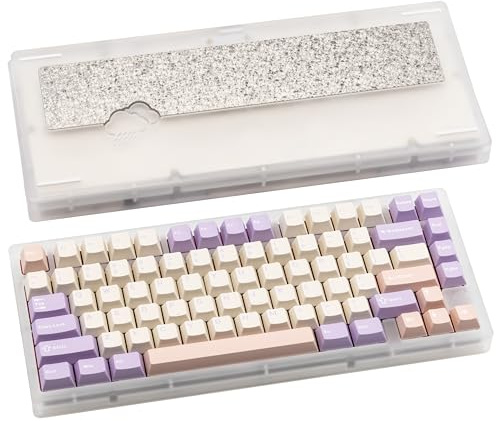 CutiePcs WOBKEY Rainy 75 Aluminum HMX/Cocoa Switches Mechanical Keyboard with Superior Acoustics, Wired, BT, 2.4G wireless Connectivity(Pro Purple(Acrylic Limited))