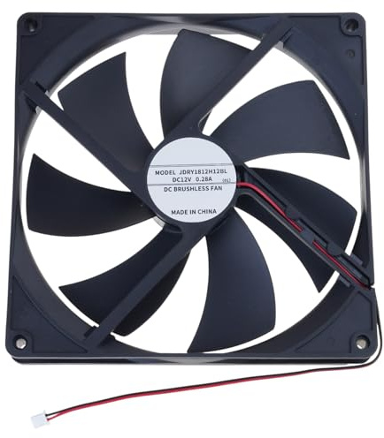 High Airflows 180mm 12V Cooling Fan Double Ball Bearings Thin 25mm XH2.54mm Interfaces For PC Case Ventilation Exhaust Kitchen Bathroom Ventilation Fan