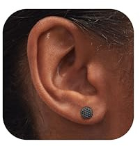 JeweBella Ohrstecker Silber 925 Hypoallergene Ohrringe Silber Gold Schwarz Wasserfester Runde Flach Scheibe Ohrstecker Langlebiger Ohrringe für Damen Herren Männer 6/8mm