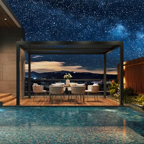 Pergola regolabile in alluminio a doghe per esterni, per patio, terrazza e giardino, migliora lo spazio esterno, 4,8 x 3 m, 14,4 m²