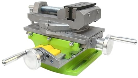 Drehmaschine 2-in-1-Kreuzschlitten-Schraubstocktisch mit Fräs- und Bohrvorrichtung, drehbarem Tischfuß und Aluminiumlegierungs-Verbundarbeitstisch