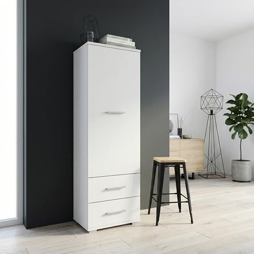 Komodee Kleiderschrank FAUSKE Weiß 40x130x36 cm
