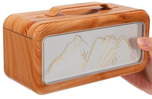 MUELODSIC Humidificador de Escritorio Portátil 600 Ml Diseño Madera Clara Doble Niebla para Oficina Dormitorio y Coche Humidificador Pequeño para Plantas y Aire Ambiental