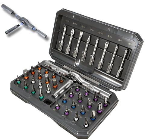 42 in 1 Magnetic Screwdriver Set, Ratchet Screwdriver, Multi Bit Ratcheting Screw Driver Set Portable Repair Tool Kit for Gifts, Furniture, Computer, Bicycle and DIY
