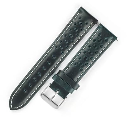 SiChouwz äkta läder klockarmband, porös, 18 mm, 19 mm, 20 mm, 21 mm, handgjort, oljevax, läderarmband, herr- och damarmband, tillbehör, 20mm, Läder, Ingen ädelsten