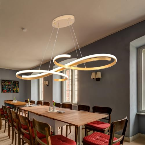 Guang Shuo L150cm LED Pendelleuchte Esstisch Dimmbar Moderne LED Esstisch Pendelleuchte mit Fernbedienung,3000K-6500K,10%–100% Farbtemperatur Linear Lampe Hängend für Küche