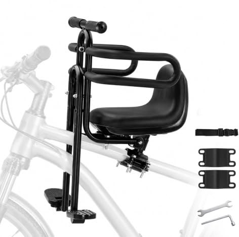 Kindersitz Fahrrad Vorne, Kinderfahrradsitz mit verstellbarem Sitzwinkel | mit Armlehnen, Fußstützen, Fahrradkindersitz Kindersitz Vorne für Mountainbike, Cityräder, Falträder