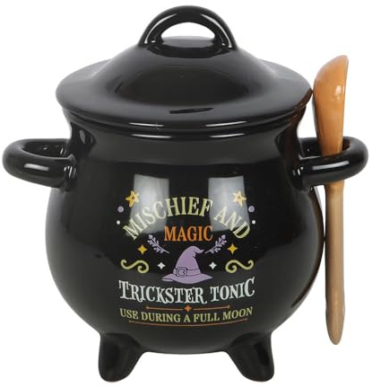 Something Different Wholesale Mischief and Magic Cauldron Soup Bowl with Spoon | Halloween Kitchen Decor