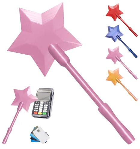LIZANQU Varita Tarjeta Credito, Estrella para Tarjeta de Crédito, Credit Card Wand, para Niños Adultos, Supermercado, Restaurante y Tienda (Pink)